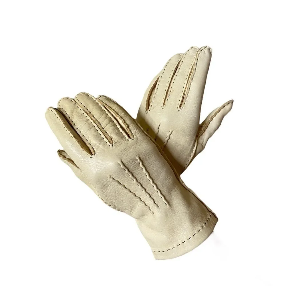 Vintage Leather Cream Gloves Beige Size 6\2